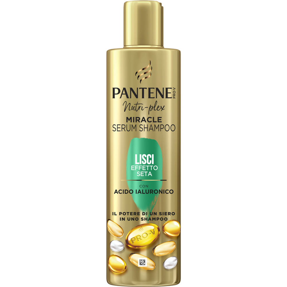 💚 Pantene Pro-V Miracle Serum Shampoo Lisci Effetto Seta – Con Acido Ialuronico – Nutri-Plex