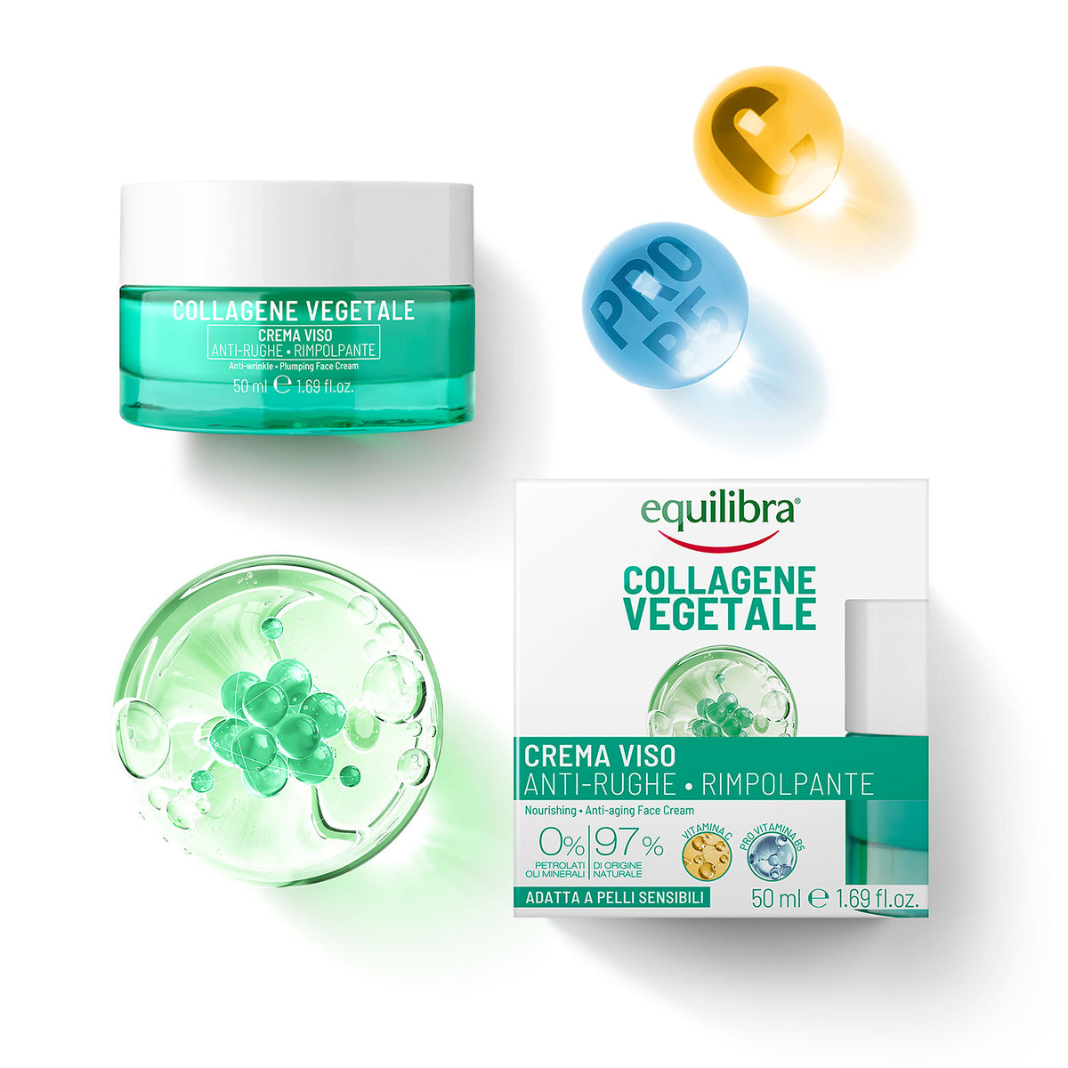 Equilibra – Collagene Vegetale | Crema Viso Anti-Rughe Rimpolpante