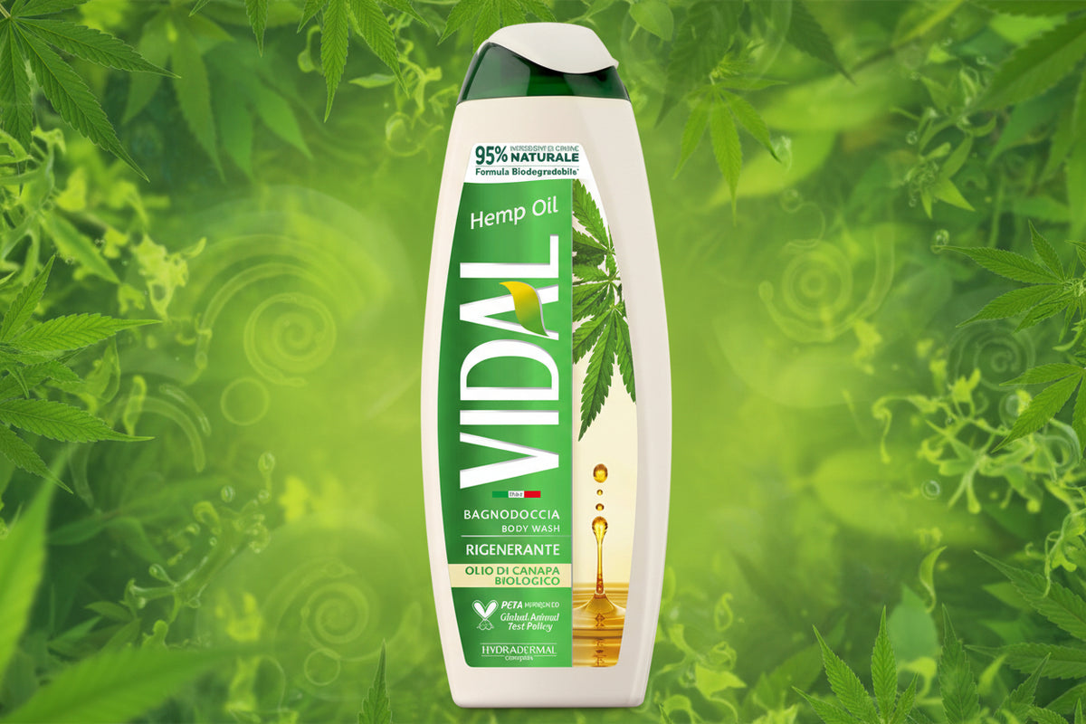 🌿 VIDAL BAGNO DOCCIA HEMP OIL 500 ml – NUTRIZIONE E RIGENERAZIONE NATURALE 🌿