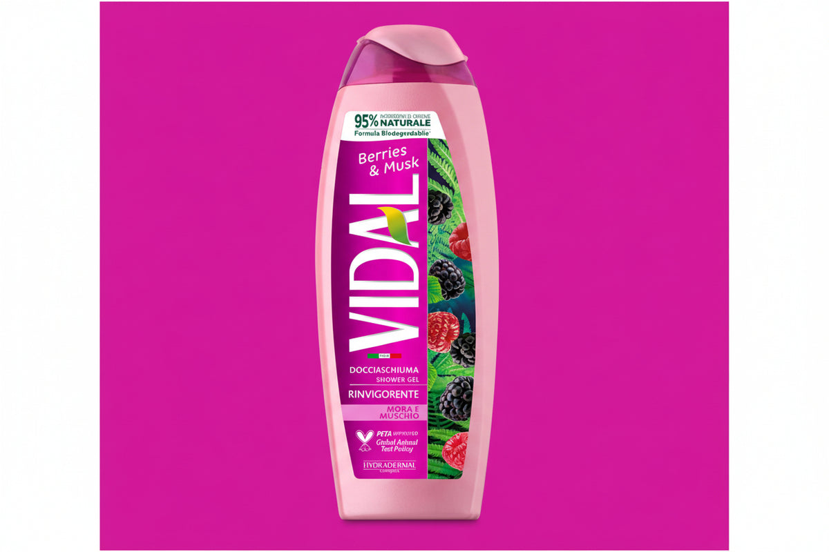 🍇🌿 VIDAL BAGNO DOCCIA MORA E MUSCHIO 500 ml – UNA COCCOLA RINVIGORENTE PER LA TUA PELLE 🌿🍇