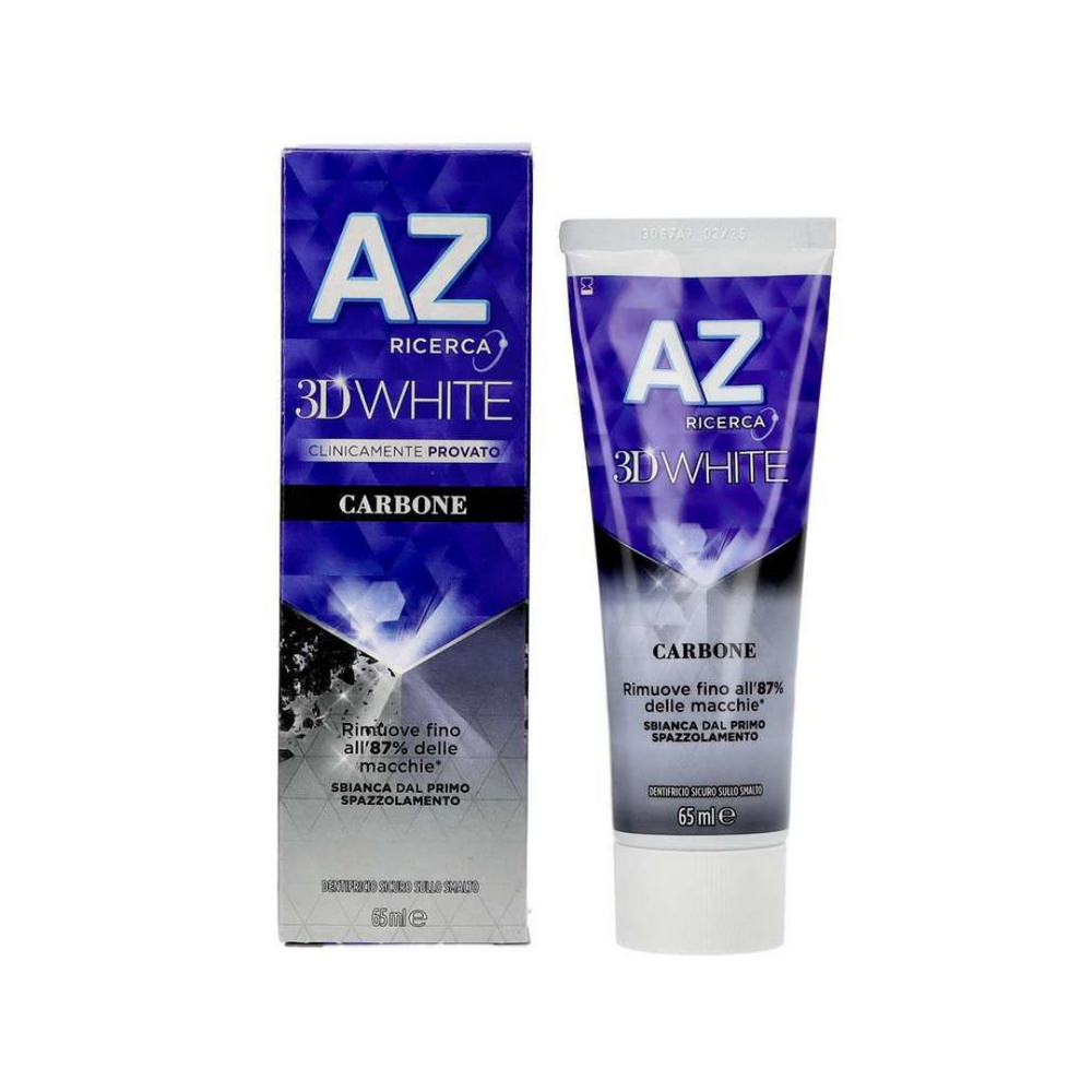 🖤 AZ 3D White Carbone – Denti Bianchissimi con il Potere del Carbone Attivo! 🖤