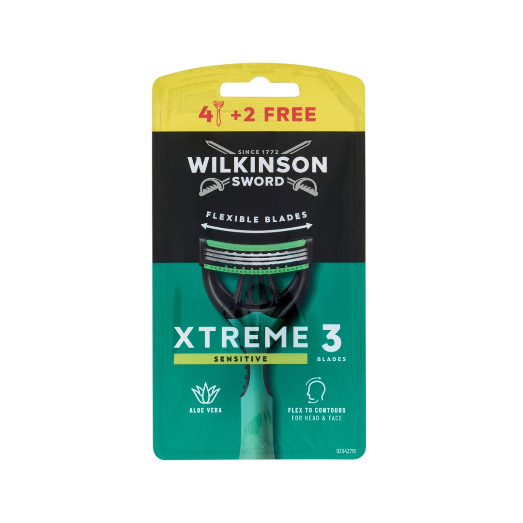 Wilkinson Sword Xtreme 3 Sensitive – Rasoio Usa e Getta (4+2 Gratis)