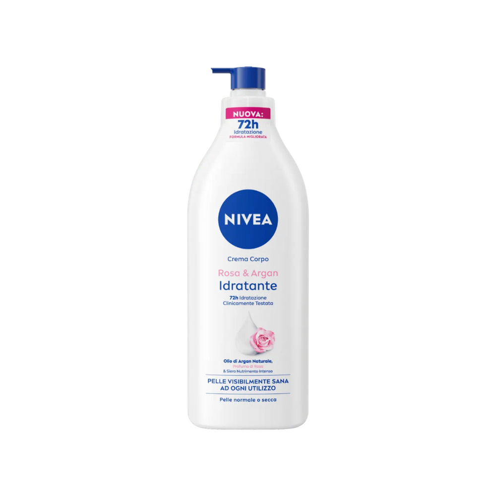 NIVEA Crema Corpo Rosa & Argan – Idratante 72h