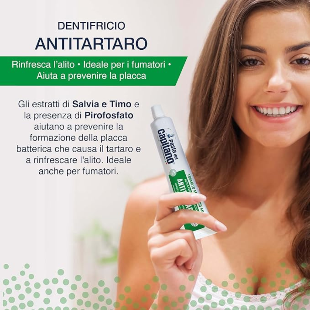 🦷 PASTA DEL CAPITANO DENTIFRICIO ANTITARTARO - FORMATO MAXI 100 ML 🦷