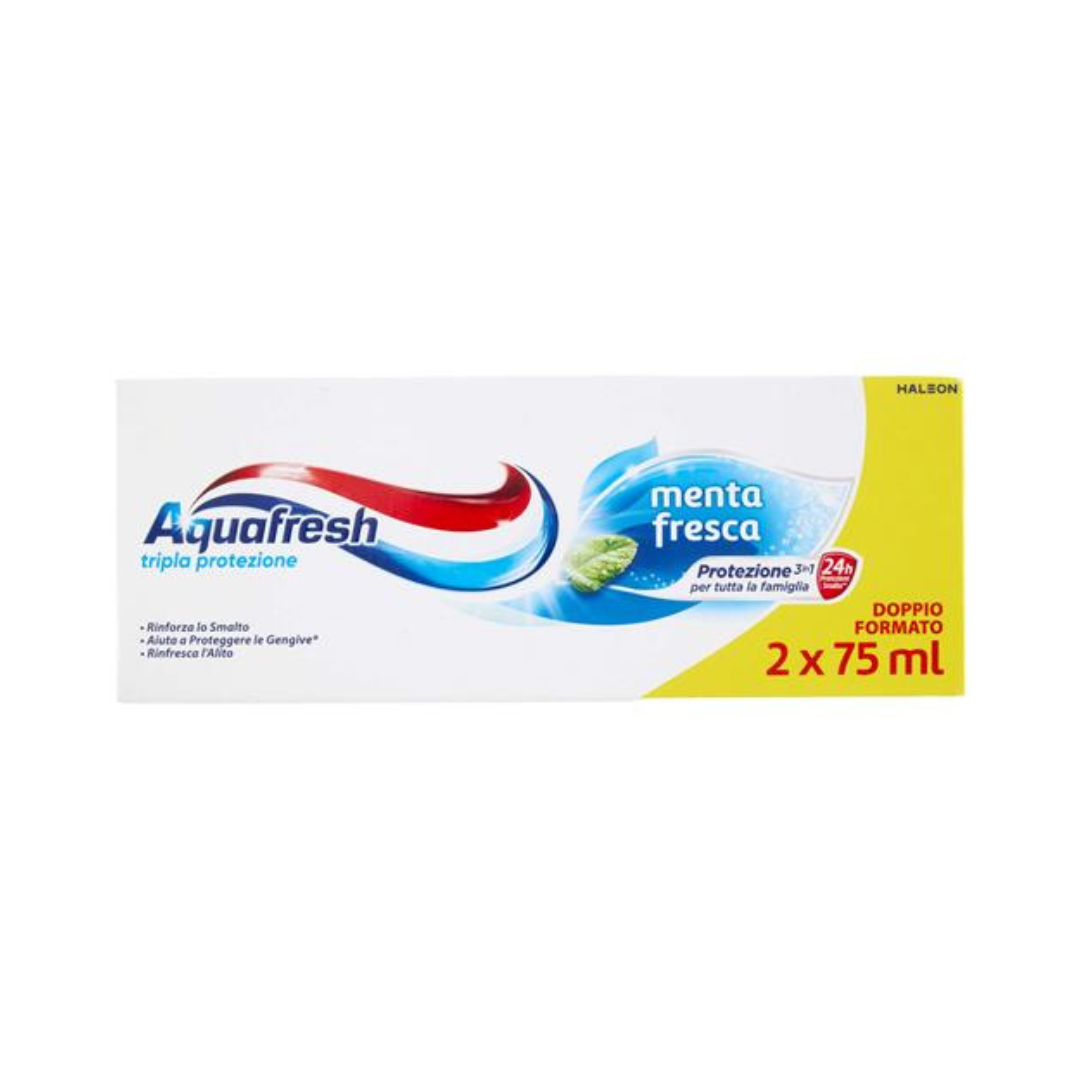 Aquafresh Tripla Protezione Menta Fresca – Doppio Formato (2x75 ml)