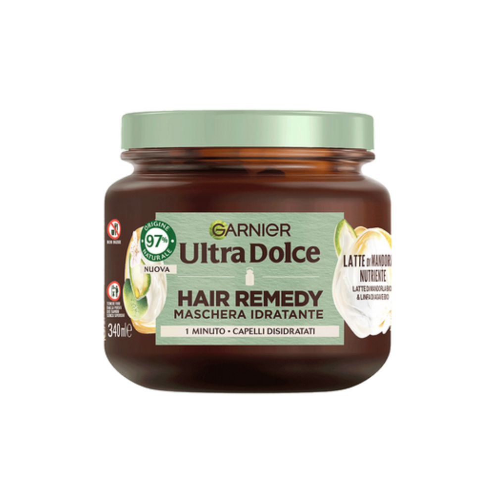 Garnier Ultra Dolce Hair Remedy - Maschera Idratante Latte di Mandorla & Linfa di Agave Bio