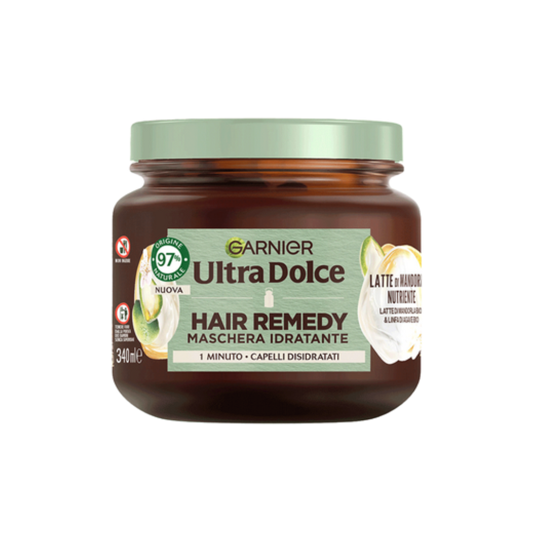 Garnier Ultra Dolce Hair Remedy - Maschera Idratante Latte di Mandorla & Linfa di Agave Bio