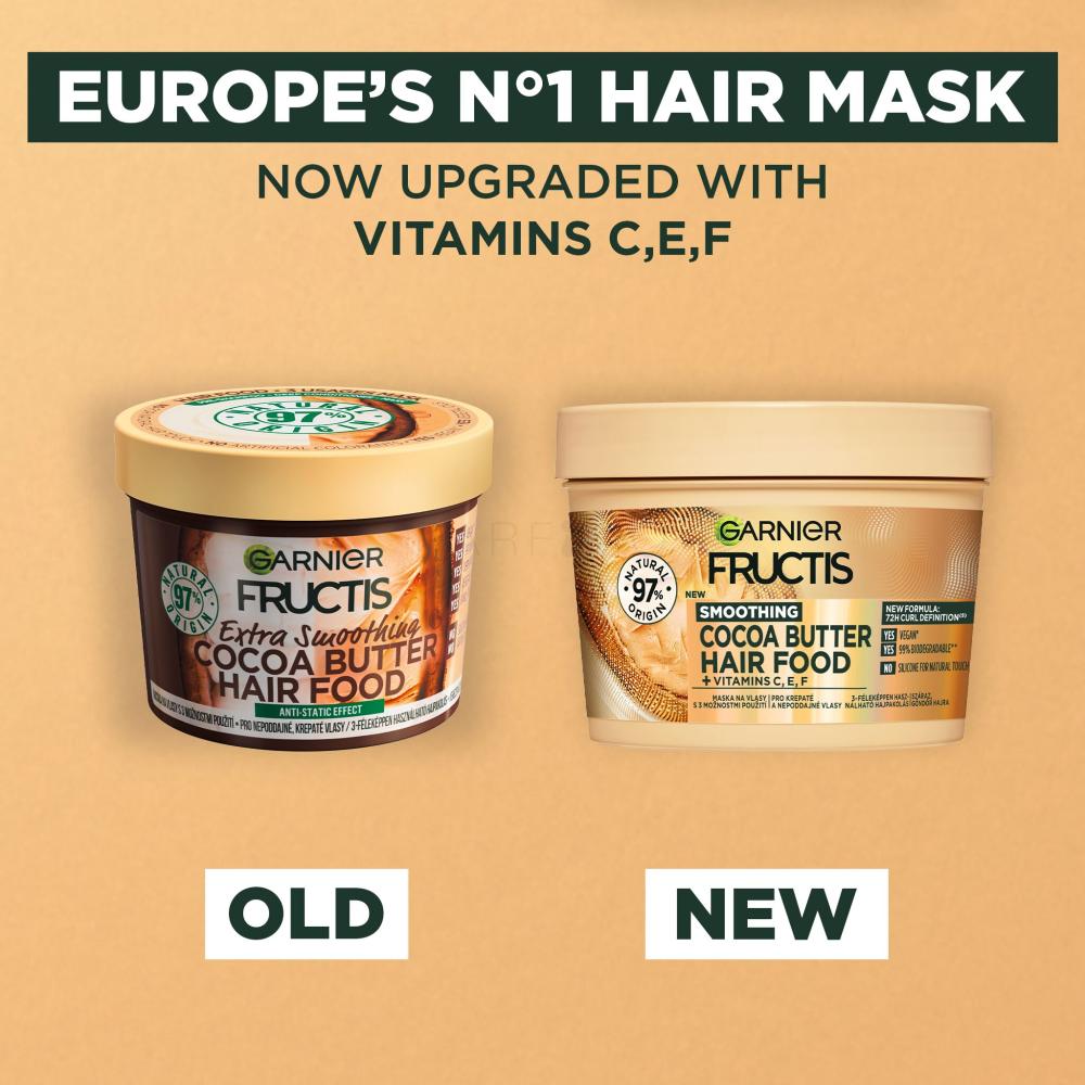 Garnier Fructis Hair Food Cocoa Butter - Maschera Lisciante 400 ml