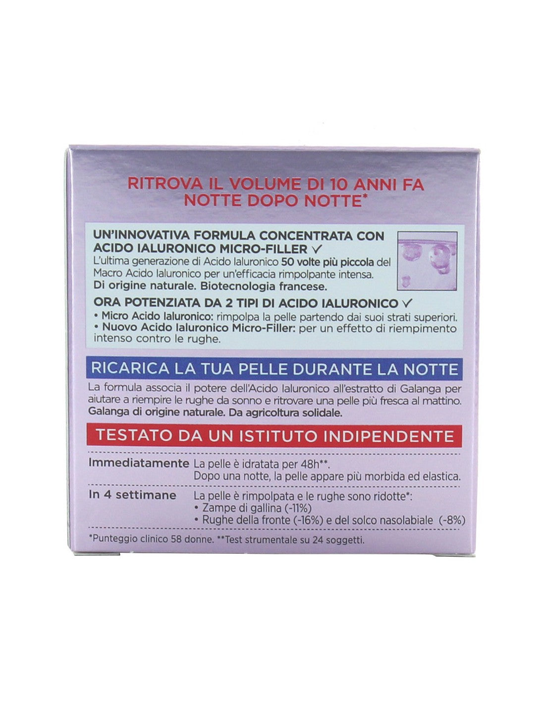 ✨ L’Oréal Paris Revitalift Filler Notte – Trattamento Anti-Rughe Rivolumizzante Profondo