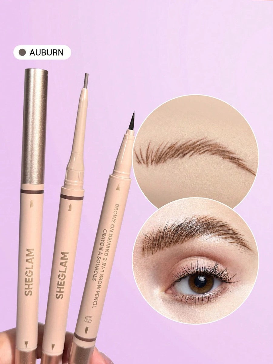 SHEGLAM Brows On Demand 2-in-1 Brow Pencil – Auburn