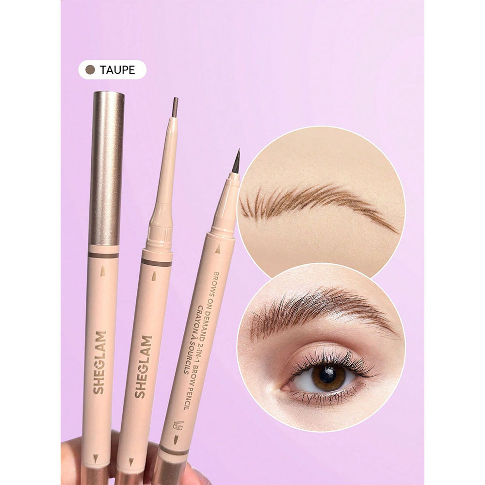 SHEGLAM Brows On Demand 2-in-1 Brow Pencil – Taupe