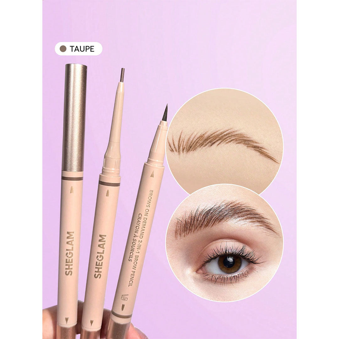 SHEGLAM Brows On Demand 2-in-1 Brow Pencil – Taupe